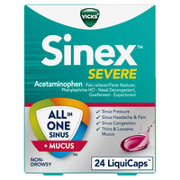 Vicks Sinex Severe LiquiCaps, Non-Drowsy Mucus +Sinus Relief, Over-the-Counter Medicine, 24 Ct EasyOptionXY LLC