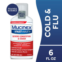 Mucinex Fast-Max Severe Congestion & Cough Medicine, OTC Sinus/Nasal Decongestant, Expectorant, 6 fl oz EasyOptionXY LLC