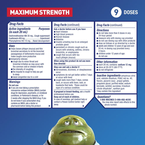 Mucinex Fast-Max Severe Congestion & Cough Medicine, OTC Sinus/Nasal Decongestant, Expectorant, 6 fl oz EasyOptionXY LLC