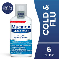 Mucinex Fast-Max Cold, Flu, & Sore Throat Relief Medicine, OTC Cough Suppressant, Expectorant, 6 fl oz EasyOptionXY LLC