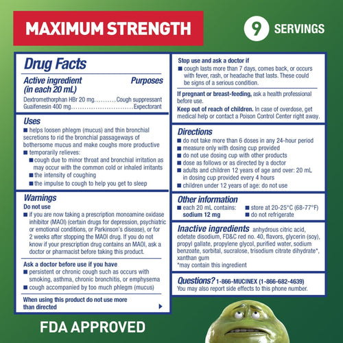 Mucinex Fast-Max DM Max Strength Expectorant & Cough Medicine, Excess Mucus Relief, FSA/HSA, 6 fl oz EasyOptionXY LLC