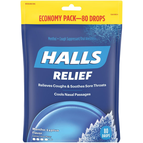 HALLS Relief Mentho-Lyptus Cough Drops, Economy Pack, 80 Drops EasyOptionXY LLC