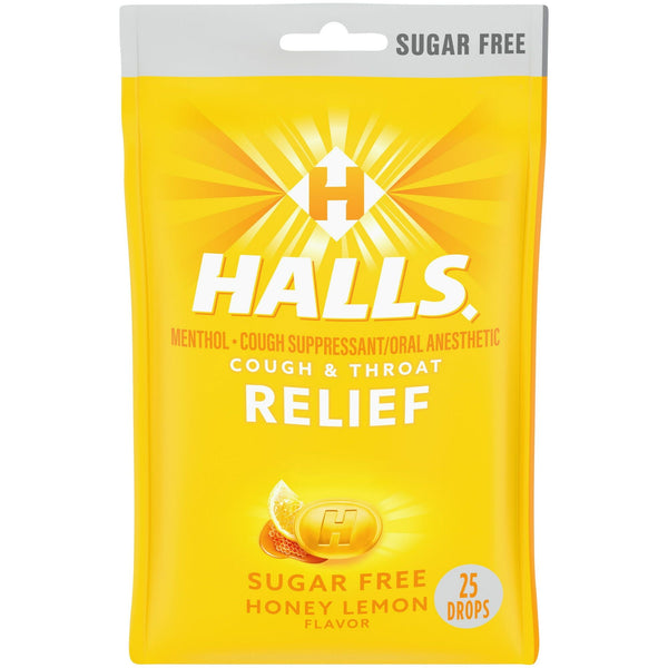 HALLS Relief Honey Lemon Sugar Free Cough Drops, 25 Drops EasyOptionXY LLC