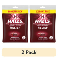 (2 pack) HALLS Relief Sugar Free Black Cherry Flavor Cough Drops, Economy Pack, 1 Bag (70 Drops) EasyOptionXY LLC