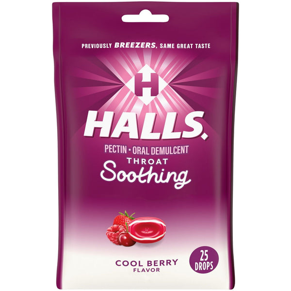 HALLS Throat Soothing (Formerly HALLS Breezers) Cool Berry Throat Drops, 25 Drops EasyOptionXY LLC