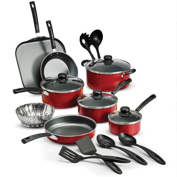 Tramontina Primaware 18 Piece Non-stick Cookware Set, Red EasyOptionXY LLC