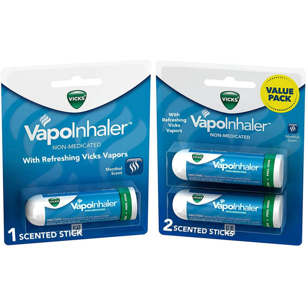 Vicks VapoInhaler, on-the-go Portable Nasal Inhaler, Non-Medicated, 3 Scented Sticks EasyOptionXY LLC