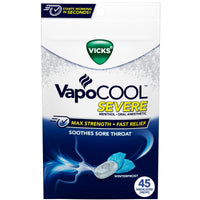Vicks Vapocool Severe Medicated Sore Throat Drops, Menthol, Winterfrost Flavor, 45 Ct EasyOptionXY LLC
