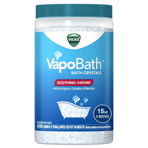 Vicks VapoBath Bath Crystal Powder, Non-Medicated Salts Soothing Vicks Vapors, Cold and Cough 15 oz EasyOptionXY LLC