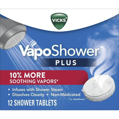 Vicks Vapo Shower Plus Tablets, Non-Medicated Eucalyptus Steamer Tablets for Sinus Relief, 12 Ct EasyOptionXY LLC