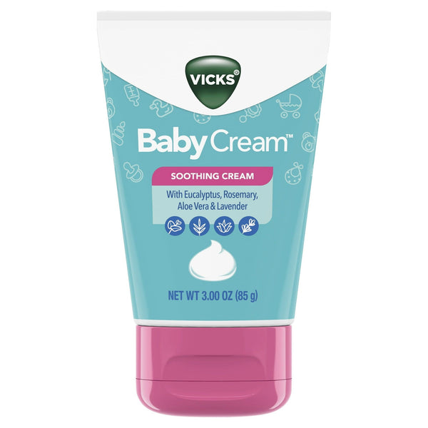 Vicks BabyCream Soothing Cream, Non-Medicated with Aloe, Eucalyptus, Lavender, and Rosemary, 3 oz EasyOptionXY LLC