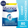 Mucinex 12 Hour Expectorant, OTC Medicine for Excess Mucus Relief, Chest Congestion, FSA, 80 Tablets EasyOptionXY LLC