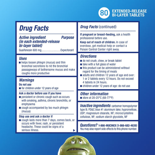 Mucinex 12 Hour Expectorant, OTC Medicine for Excess Mucus Relief, Chest Congestion, FSA, 80 Tablets EasyOptionXY LLC