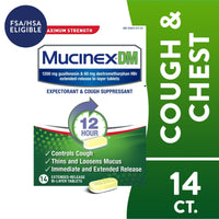 Mucinex DM 12 Hour Max Strength Expectorant & Cough Medicine, Excess Mucus Relief, FSA, 14 Tablets EasyOptionXY LLC