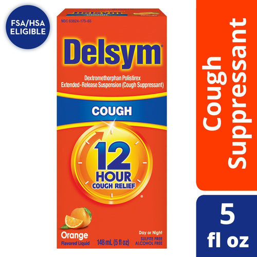Delsym Adult 12 hour Cough Relief Medicine, Powerful Cough Relief for 12 Good Hours, Cough Suppressing Liquid, #1 Pharmacist Recommended, Orange Flavor, 5 Fl Oz EasyOptionXY LLC