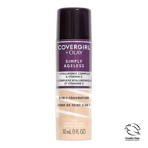 COVERGIRL + OLAY Simply Ageless 3-in-1 Liquid Foundation, 220 Creamy Natural, 1 fl oz EasyOptionXY LLC