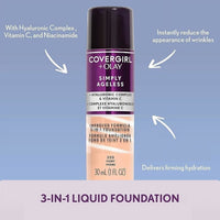 COVERGIRL + OLAY Simply Ageless 3-in-1 Liquid Foundation, 220 Creamy Natural, 1 fl oz EasyOptionXY LLC