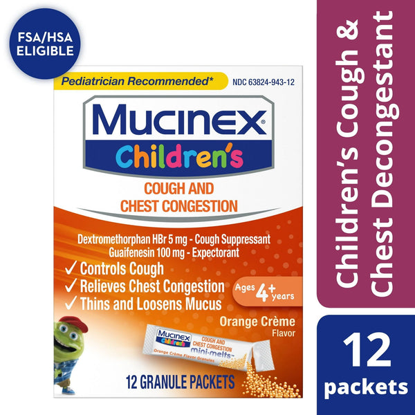 Mucinex Children's Cough Medicine & Expectorant for Kids, OTC Relief, Orange Cr¨¨me Flavor Mini-Melts, 12 ct EasyOptionXY LLC