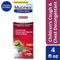 Mucinex Children's Cough Medicine, Cough Suppressant & Expectorant for Kids, Cherry Flavor, 4 fl oz EasyOptionXY LLC