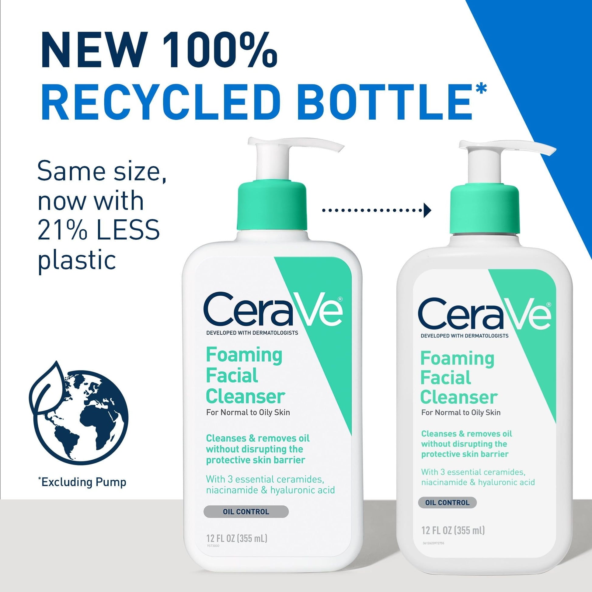 CeraVe Foaming Facial Cleanser, Daily Face Wash for Normal to Oily Skin, 12 fl oz EasyOptionXY LLC