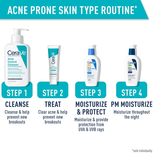 CeraVe Acne Face Wash, Acne Cleanser with Salicylic Acid and Purifying Clay for Oily Skin, 12 fl oz EasyOptionXY LLC