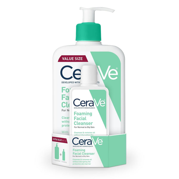 CeraVe Foaming Facial Cleanser, Daily Face Wash for Normal to Oily Skin, 3 fl oz & 16 fl oz EasyOptionXY LLC