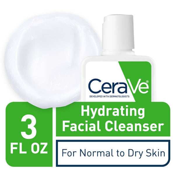CeraVe Hydrating Cream-to-Foam Facial Cleanser with Hyaluronic Acid for Normal to Dry Skin, 3 fl oz EasyOptionXY LLC