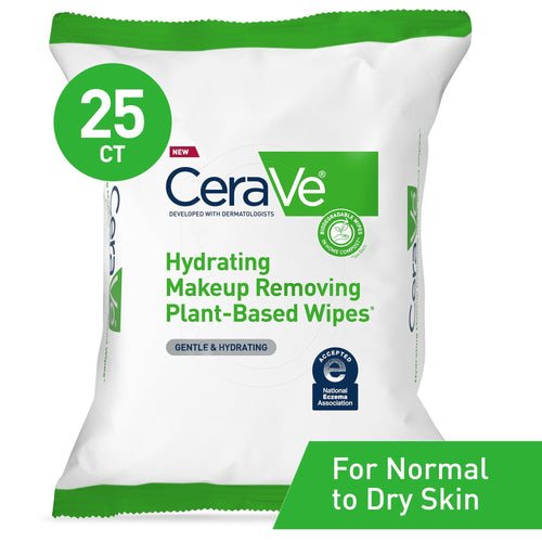 CeraVe Hydrating Facial Cleansing Makeup Remover Wipes, Plant Based Face Wash Wipes, 25ct EasyOptionXY LLC