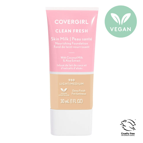 COVERGIRL Clean Fresh Skin Milk, Clean Vegan Formula, Light/ Medium, 1 fl oz, Lightweight Foundation EasyOptionXY LLC