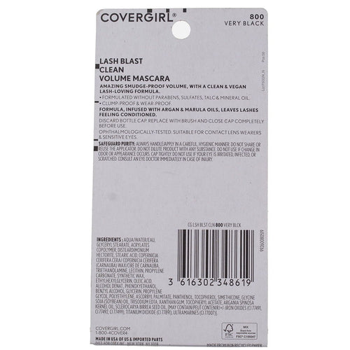 COVERGIRL Lash Blast Clean Vegan Mascara, Black, 0.44 Oz EasyOptionXY LLC