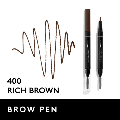 COVERGIRL Easy Breezy Brow All-Day Brow Ink Pen, 400 Rich Brown, 0.02 fl oz, Eyebrows, Eyebrow Pencil, Brow Pencil, Matte, Eyebrow Enhancer, Super-Fine Tip, Smudge Proof, Longlasting EasyOptionXY LLC