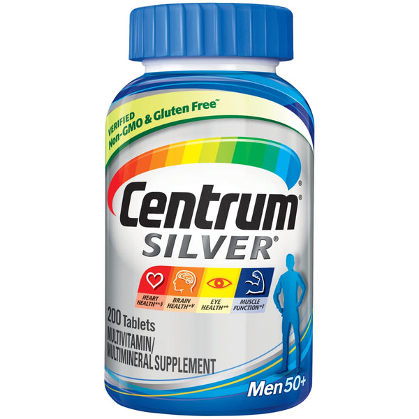 Centrum Silver Multivitamin for Men 50 Plus and Mineral Supplement Tablets; 200 Count EasyOptionXY LLC