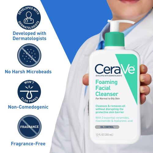 CeraVe Foaming Facial Cleanser, Oil Control Face & Body Wash for Normal to Oily Skin, 16 fl oz. EasyOptionXY LLC