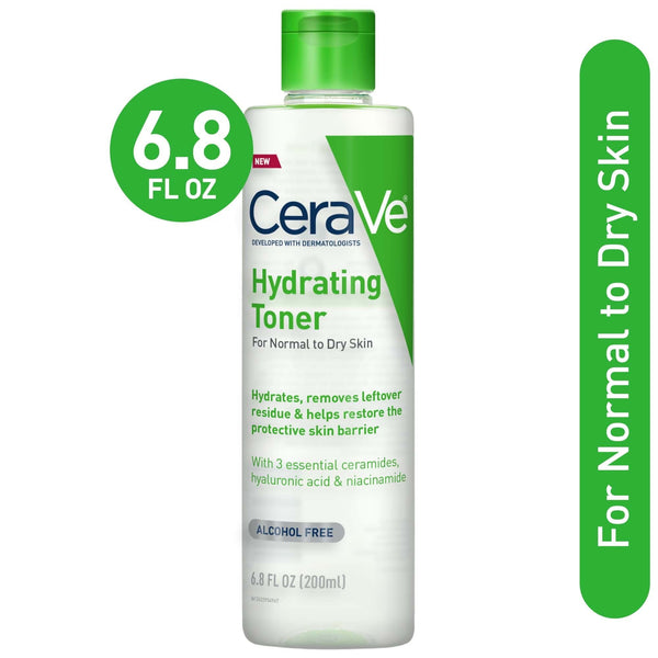CeraVe Hydrating Facial Toner with Hyaluronic Acid & Niacinamide for Normal to Dry Skin, Alcohol-Free & Oil-Free, 6.8 fl oz EasyOptionXY LLC