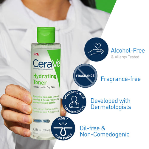 CeraVe Hydrating Facial Toner with Hyaluronic Acid & Niacinamide for Normal to Dry Skin, Alcohol-Free & Oil-Free, 6.8 fl oz EasyOptionXY LLC