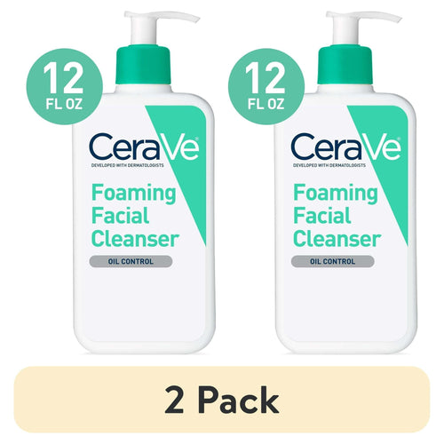 (2 pack) CeraVe Foaming Facial Cleanser, Daily Face Wash for Normal to Oily Skin, 12 fl oz EasyOptionXY LLC