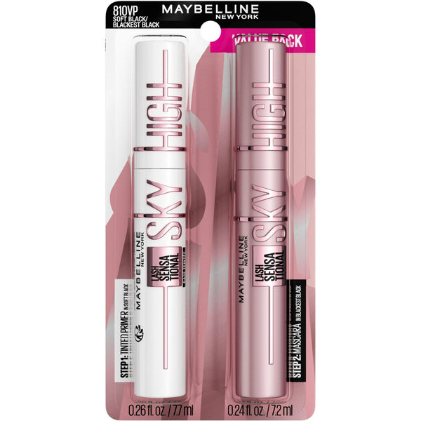 Maybelline Lash Sensational Sky High Mascara & Tinted Primer Kit, Blackest Black EasyOptionXY LLC