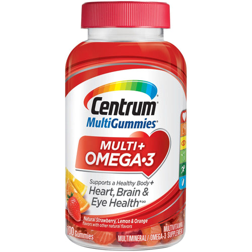 Centrum Adult Multivitamin With Omega 3 Gummies; Fruit Flavors; 100 Count EasyOptionXY LLC