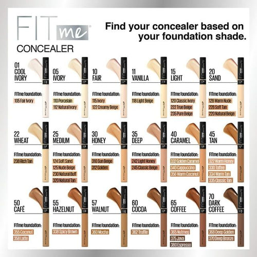 Maybelline Fit Me Liquid Concealer, Natural Coverage, Oil-Free, 10 Fair, 0.23 fl oz EasyOptionXY LLC