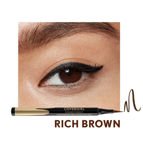 COVERGIRL Exhibitionist Lash Enhancing Liquid Eyeliner, 300 Rich Brown Waterproof, 0.3 fo EasyOptionXY LLC
