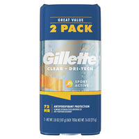 Gillette Antiperspirant and Deodorant for Men; Sport Active; Twin Pack; 3.8 oz EasyOptionXY LLC