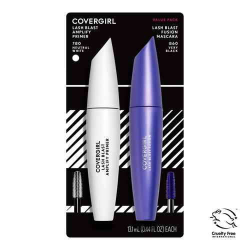 COVERGIRL Lash Blast Fusion Mascara, Very Black 860 + COVERGIRL Lash Blast Amplify Primer, Neutral White 780 (0.44 fl oz / 13.1 mL each) EasyOptionXY LLC