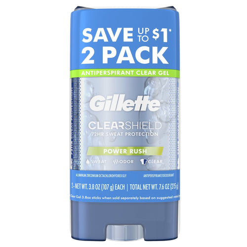 Gillette Antiperspirant and Deodorant for Men; Powder Rush; Twin Pack; 3.8 oz EasyOptionXY LLC