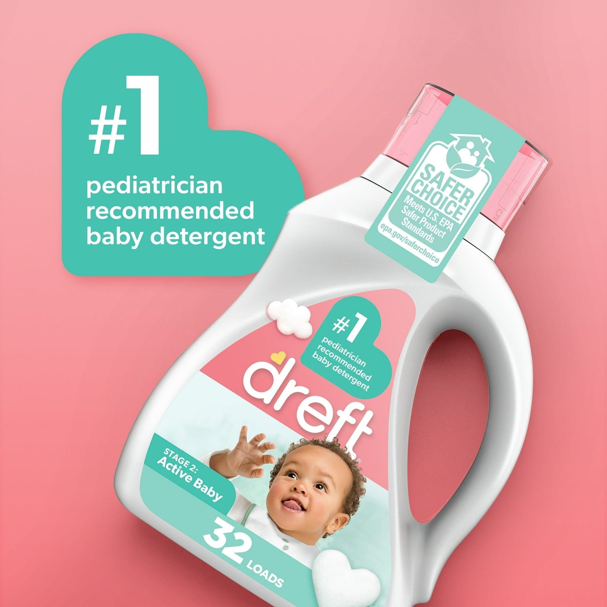 Dreft Stage 2: Active Baby Liquid Laundry Detergent, 64 Loads, 92 fl oz EasyOptionXY LLC