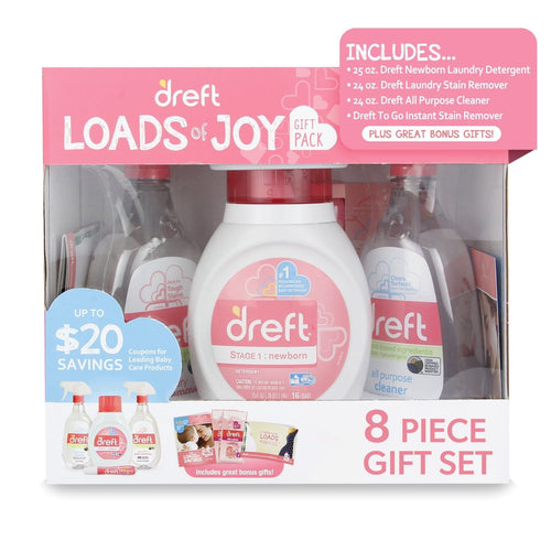 Dreft Loads of Joy Gift Set with Baby Laundry Detergent and Stain Remover Essentials, 8 Pieces EasyOptionXY LLC