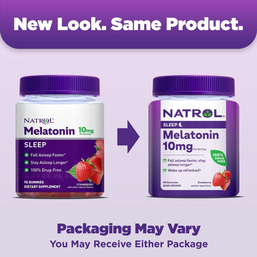 Natrol? Melatonin Gummies, Sleep Support for Adults, Strawberry Flavor, 10mg, 90 Count EasyOptionXY LLC