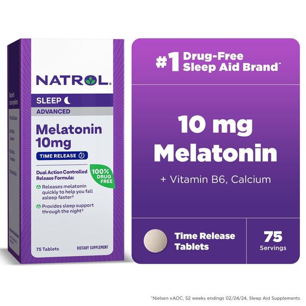 Natrol? Sleep Advanced Melatonin Time Release Tablets, Nighttime Sleep Aid, 10mg, 75 Count EasyOptionXY LLC