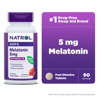 Natrol? Sleep Melatonin Fast Dissolve Tablets, Nighttime Sleep Aid, Strawberry Flavor, 5mg, 90 Count EasyOptionXY LLC