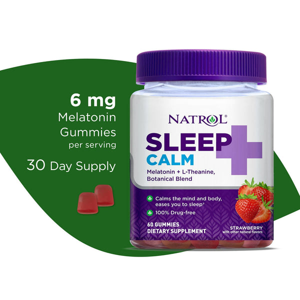 Natrol? Sleep+? Calm Melatonin Gummies for Adults, Strawberry Flavor, 60 Count EasyOptionXY LLC