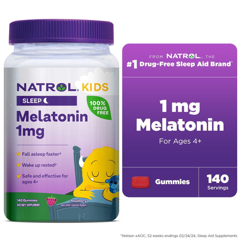 Natrol? Kids Melatonin, Sleep Gummies for Children, Raspberry Flavor, 1mg, 140 Count EasyOptionXY LLC